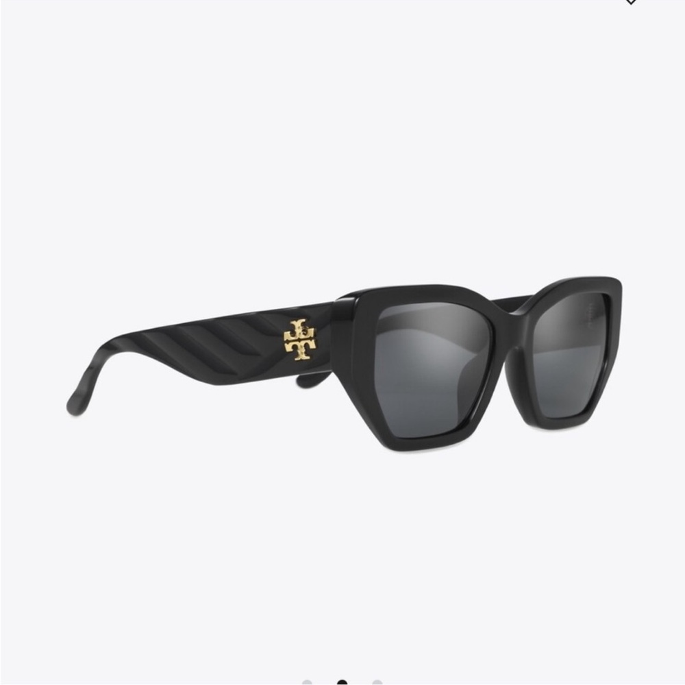 Tory Burch Kira Oversized Geometric Quilted Sunglasses -Black $188